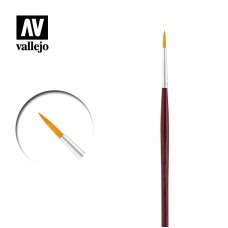 Acrylicos Vallejo - P54000 - 塑膠纖維圓形畫筆 0 號 Brush - Round Toray Brush No.0(建議售價NT120)(12/包)