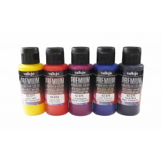 Acrylicos Vallejo - 62104 - 高階色彩 Premium Color - 高階透明色套組 Premium Candy Color (5) - 60 ml.(建議售價NT 1020)