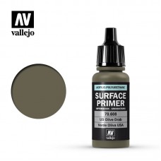 Acrylicos Vallejo - 70608 - 表面底漆 Surface Primer - 美國橄欖褐色 U.S. Olive Drab - 17 ml.(NT 130)(6/盒)