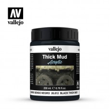 Acrylicos Vallejo - 26812 - 佈景效果 Diorama Effects - 黑色厚泥 Black Thick Mud - 200 ml.(NT 490)