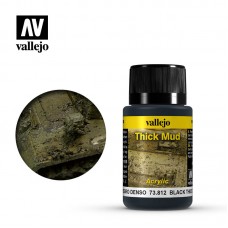 Acrylicos Vallejo - 73812 - 舊化效果液 Weathering Effects - 黑色厚泥土 Black Thick Mud - 40 ml.(NT 200)