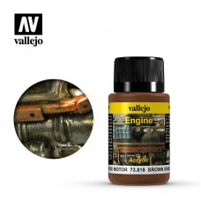 Acrylicos Vallejo - 73818 - 舊化效果液 Weathering Effects - 棕色引擎煙 Brown Engine Soot - 40 ml.(NT 200)