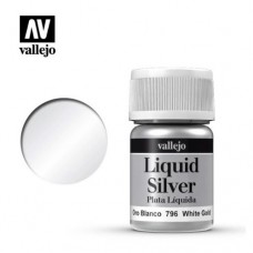 Acrylicos Vallejo - 222 - 70796 - 液態金屬 Liquid Gold - 白金色 White Gold (Alcohol Based) - 35 ml.(NT 180)