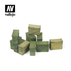 Acrylicos Vallejo - SC221 - Figure - Scenics - Large Ammo Boxes 12,7 mm(建議售價NT 490)