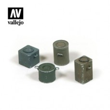 Acrylicos Vallejo - SC224 - Figure - Scenics - WWII German Food Containers(建議售價NT 490)