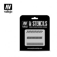 Acrylicos Vallejo - ST-TX002 - Stencils - 輪胎標記 Tyre Markings - 1/35 (建議售價NT 150)