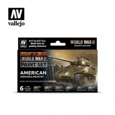 Acrylicos Vallejo - 70203 - 套組 Set - 美國裝甲和步兵套組 American Armour & Infantry (6) - 17 ml. (NT 580)