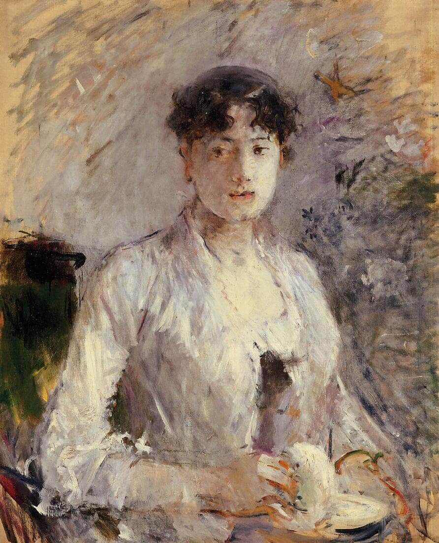 Young Woman in Mauve,由 Berthe Morisot 所繪